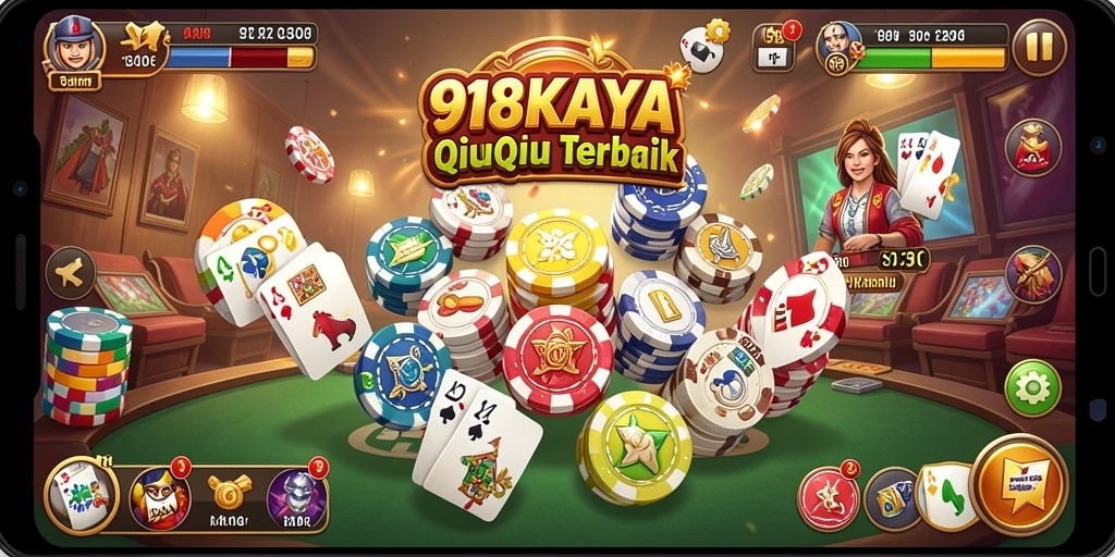 Tangkapan layar gameplay QiuQiu dari 918KAYA yang seru.