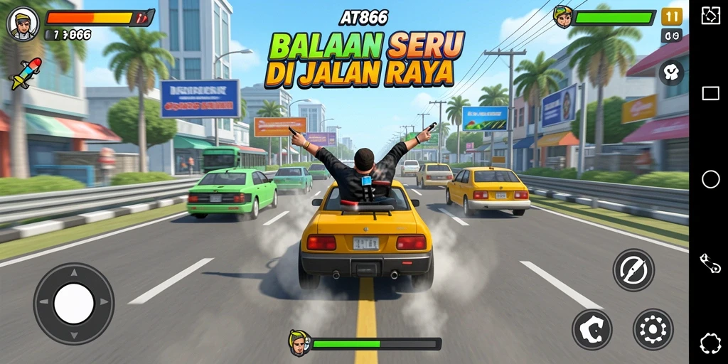 Screenshot AT866 menampilkan aksi balapan yang mendebarkan dan grafis yang menakjubkan.