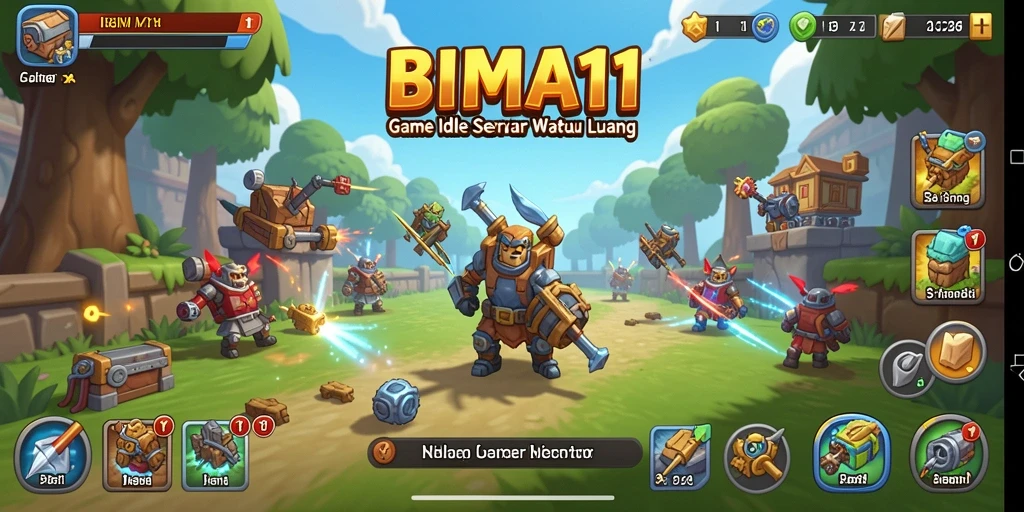Tampilan gameplay utama BIMA11 yang menarik dan dinamis.