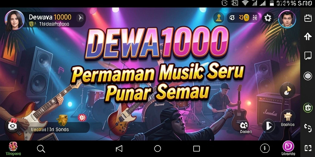Screenshot DEWA1000 menampilkan pemain bernyanyi dengan antusias.