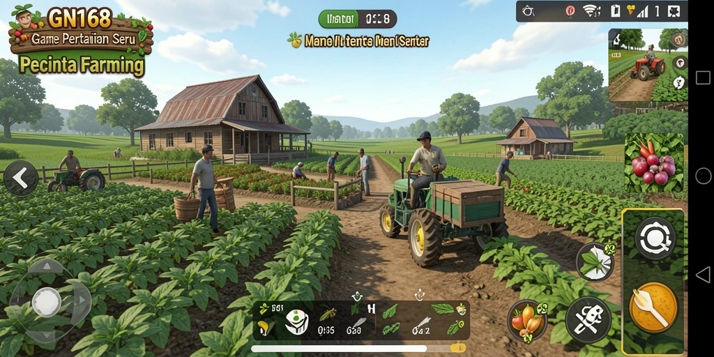 Gameplay seru di GN168 dengan aktivitas bertani yang menarik.