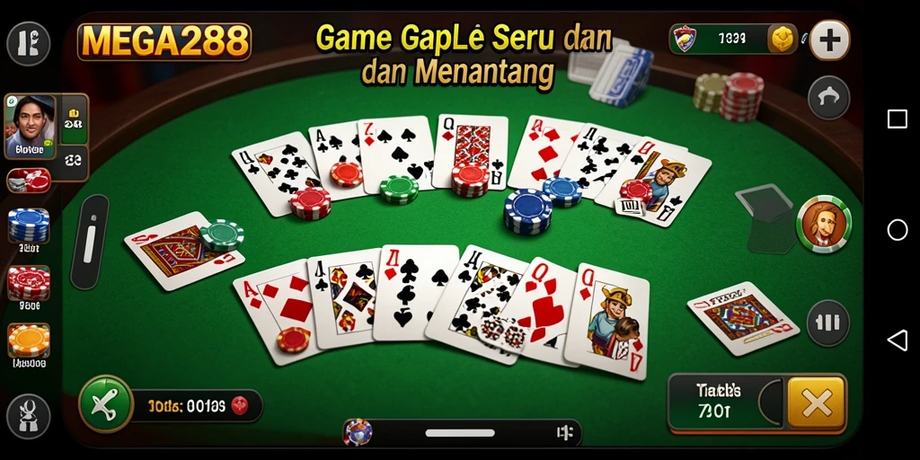 Tampilan gameplay Gaple yang menarik dan interaktif di MEGA288.