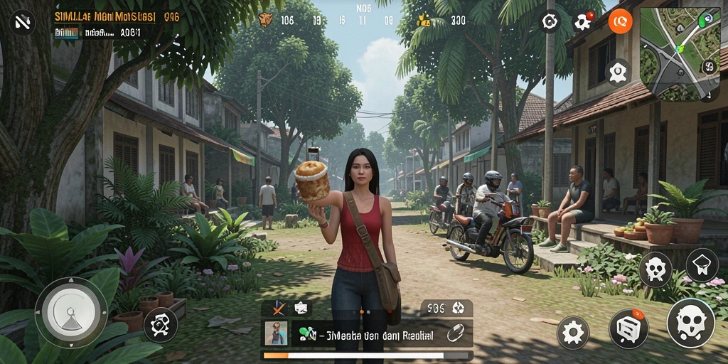 Screenshot gameplay N06 yang menampilkan interaksi sosial yang mendalam.