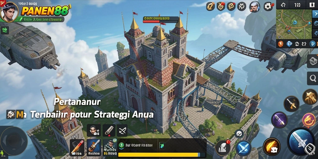 Screenshot gameplay <strong>PANEN88</strong> dengan aksi menara pertahanan yang mendebarkan.