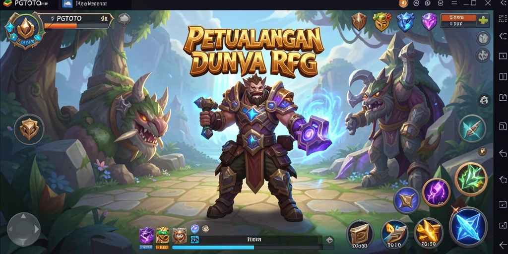Screenshot PGTOTO menunjukkan aksi pertarungan yang mendebarkan dalam dunia RPG.