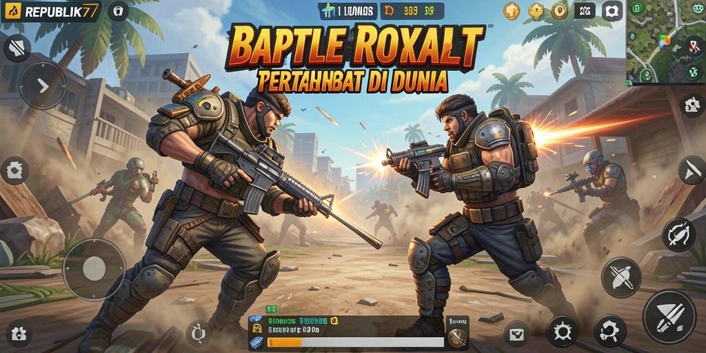 Tampilan gameplay seru di REPUBLIK77 dengan aksi pertarungan intens.