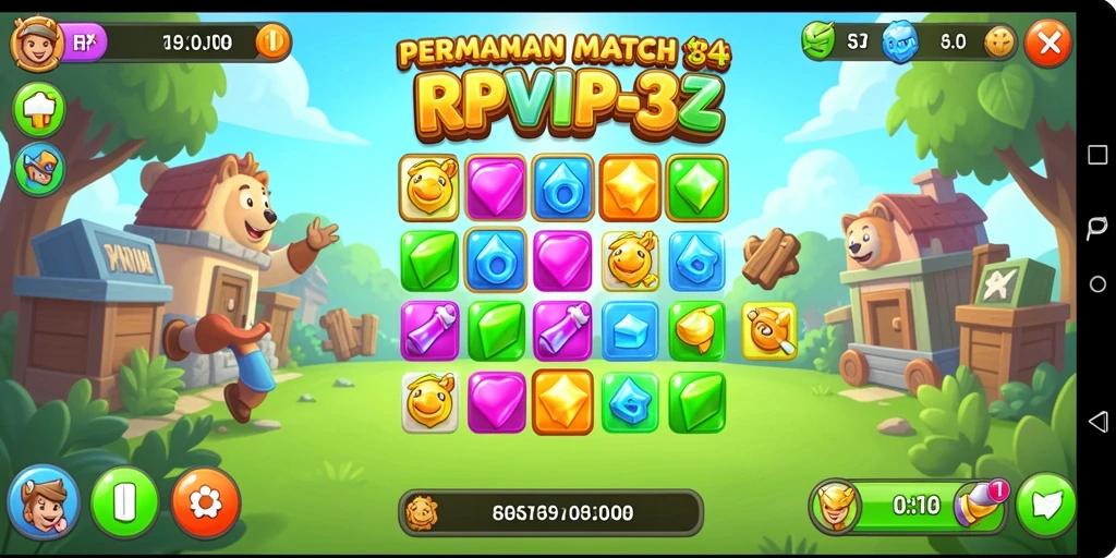 Screenshot utama RPVIP4 menampilkan gameplay Match-3 yang seru.