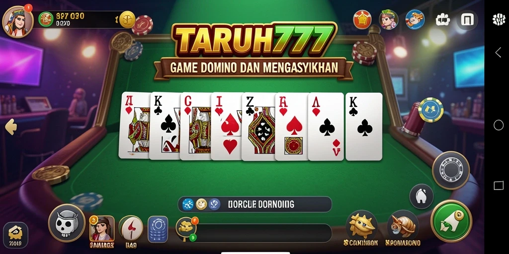 Tampilan menarik dari gameplay Domino dalam TARUH777.